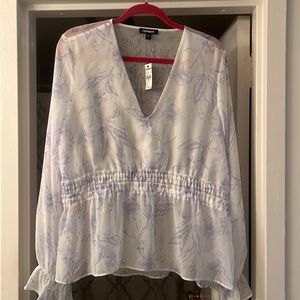 NWT express sheer peplum floral blouse